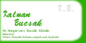 kalman bucsak business card